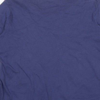 Bonmarché Womens Blue Cotton Basic Blouse Size M V-Neck