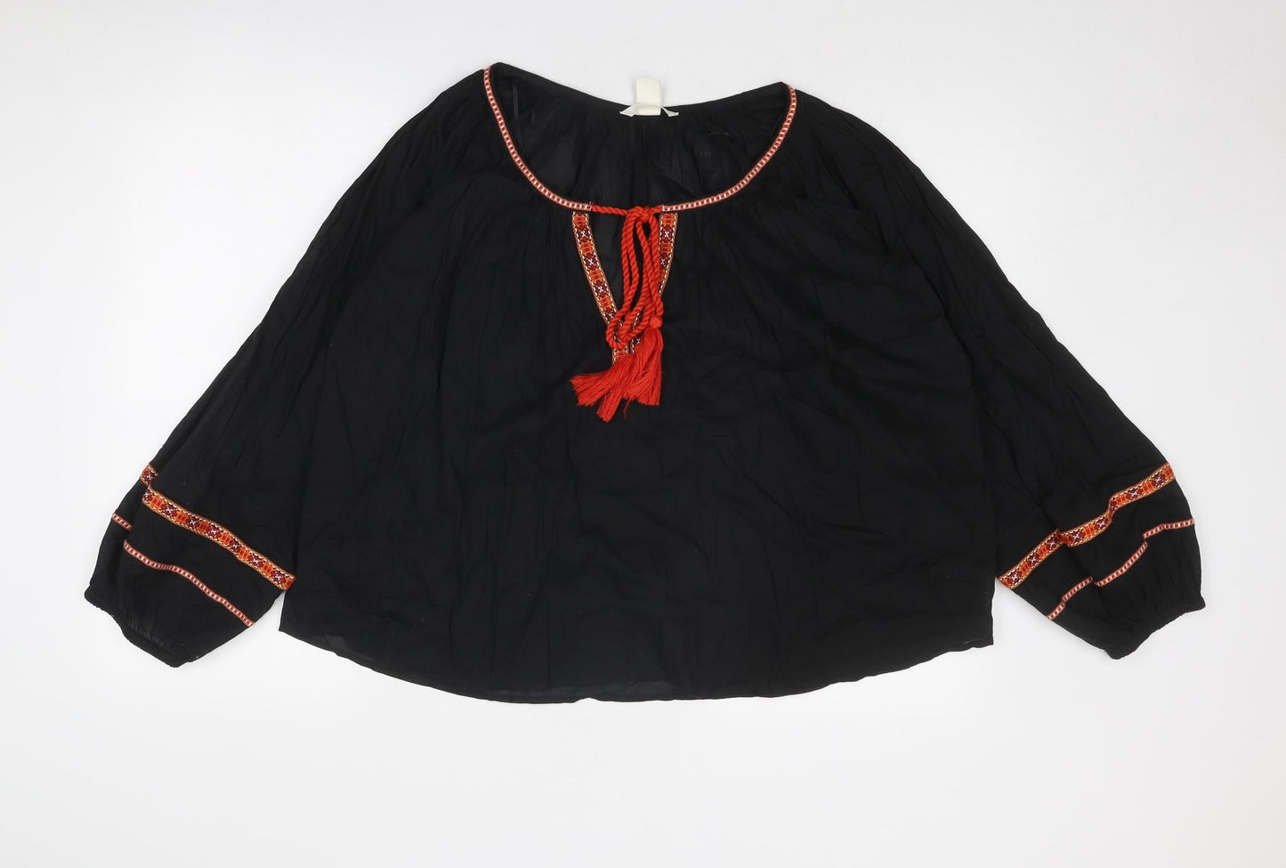 Womens UK Size 8 H&M Black Basic Blouse