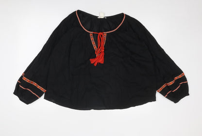 Womens UK Size 8 H&M Black Basic Blouse