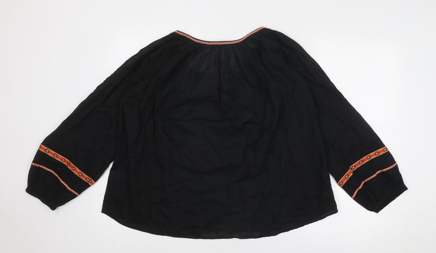 Womens UK Size 8 H&M Black Basic Blouse