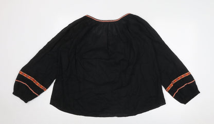 Womens UK Size 8 H&M Black Basic Blouse