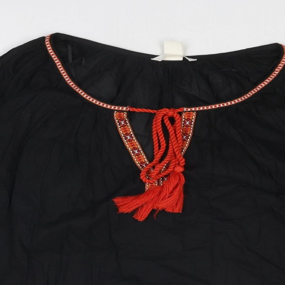 Womens UK Size 8 H&M Black Basic Blouse