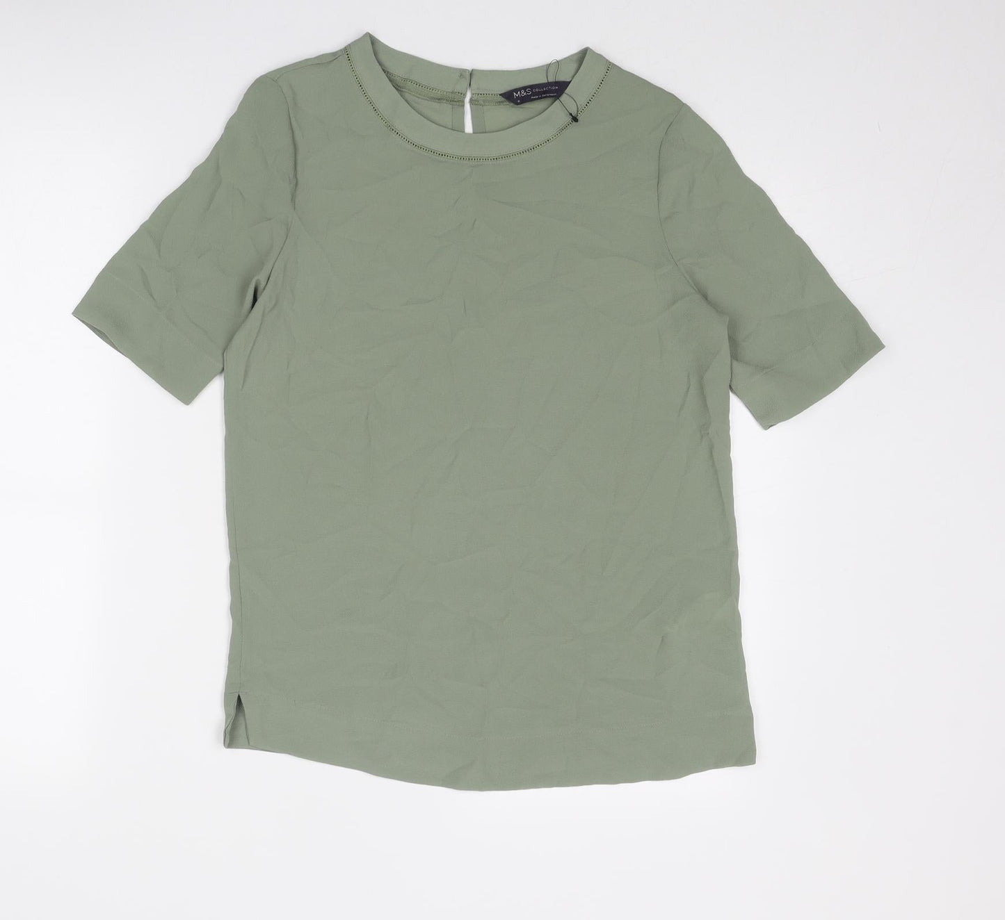 Womens UK Size 6 Marks and Spencer Green Basic T-Shirt