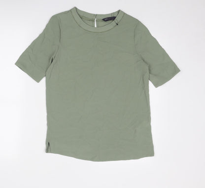Womens UK Size 6 Marks and Spencer Green Basic T-Shirt