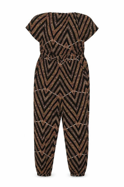ASTR Womens Multicoloured Geometric Polyester Jumpsuit One-Piece Size S Pullover