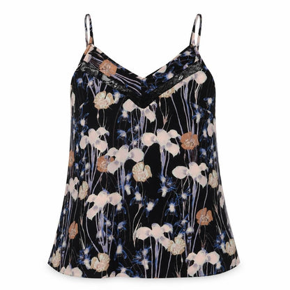 Miss Selfridge Womens Black Geometric Polyester Camisole Tank Size 6 V-Neck