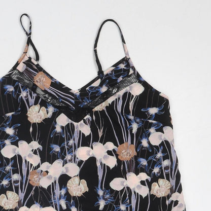 Miss Selfridge Womens Black Geometric Polyester Camisole Tank Size 6 V-Neck