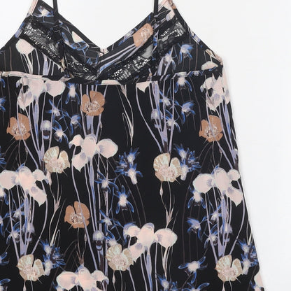 Miss Selfridge Womens Black Geometric Polyester Camisole Tank Size 6 V-Neck