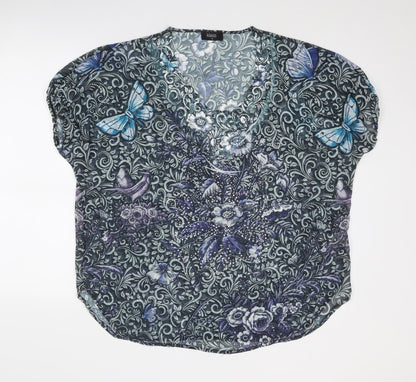 Womens UK Size 12 Klass Blue Basic Blouse