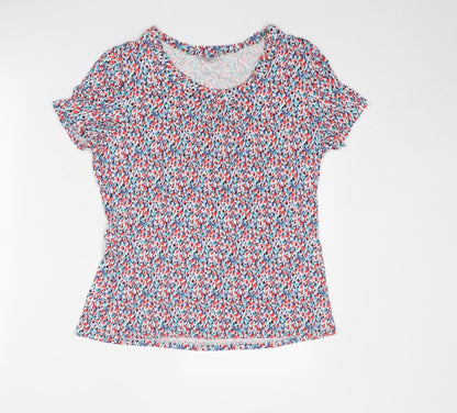 Womens UK Size 12 Classic Multicoloured Basic Blouse