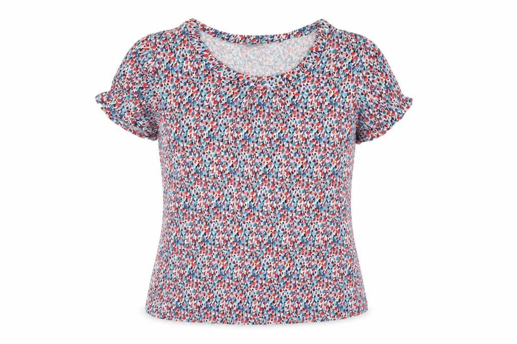 Classics Womens Multicoloured Geometric Polyester Basic Blouse Size 12 Round Neck
