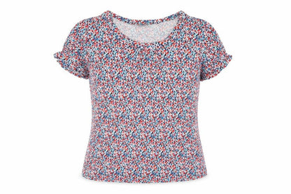 Classics Womens Multicoloured Geometric Polyester Basic Blouse Size 12 Round Neck
