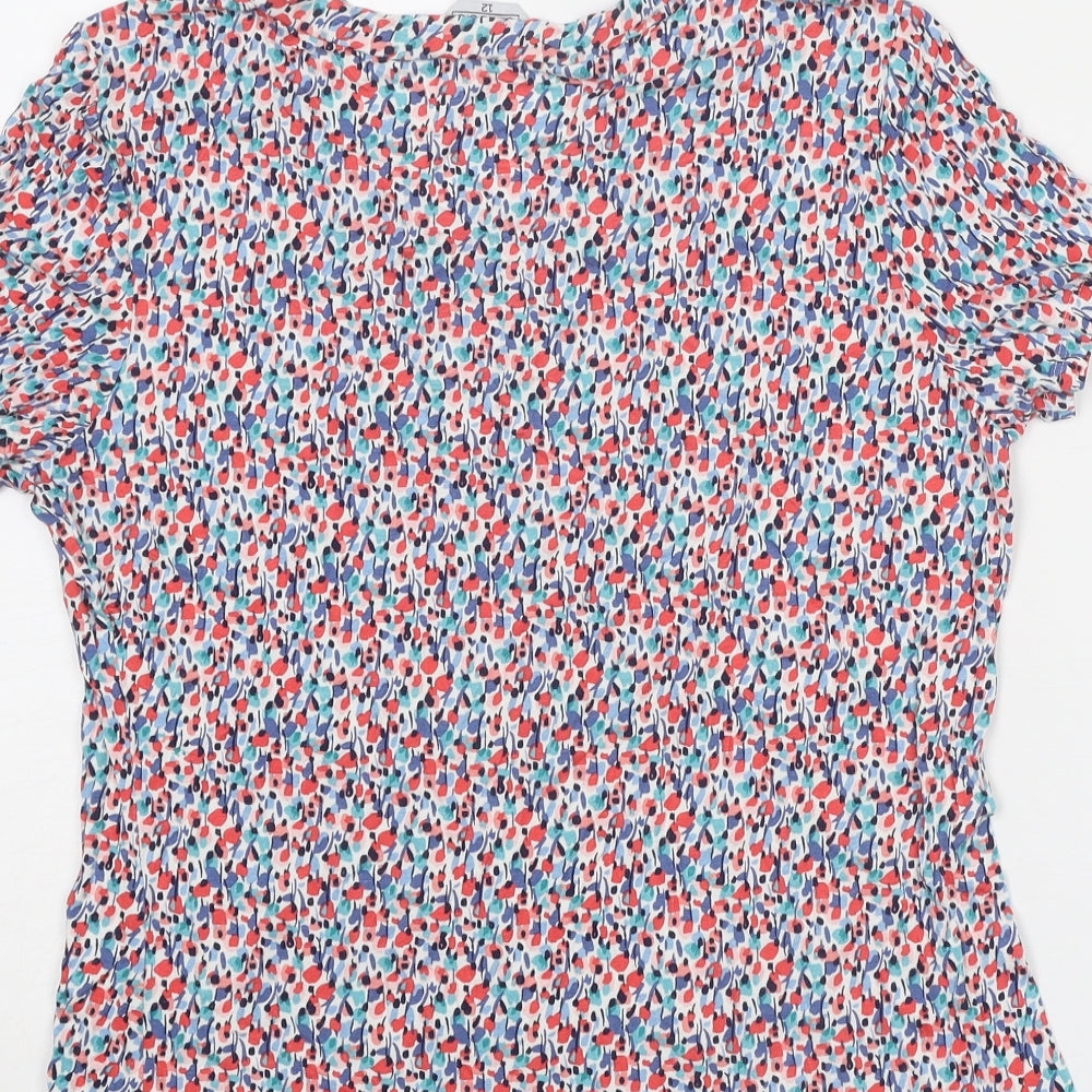Womens UK Size 12 Classic Multicoloured Basic Blouse
