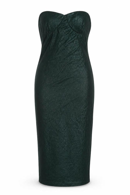 PRETTYLITTLETHING Womens Green Polyester Bodycon Size 12 Off the Shoulder Pullover