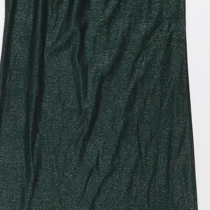 PRETTYLITTLETHING Womens Green Polyester Bodycon Size 12 Off the Shoulder Pullover