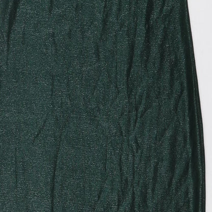 PRETTYLITTLETHING Womens Green Polyester Bodycon Size 12 Off the Shoulder Pullover