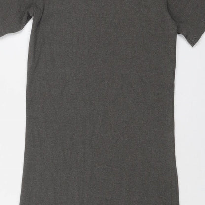 Brave Soul Womens Grey Cotton Bodycon Size M Mock Neck Pullover