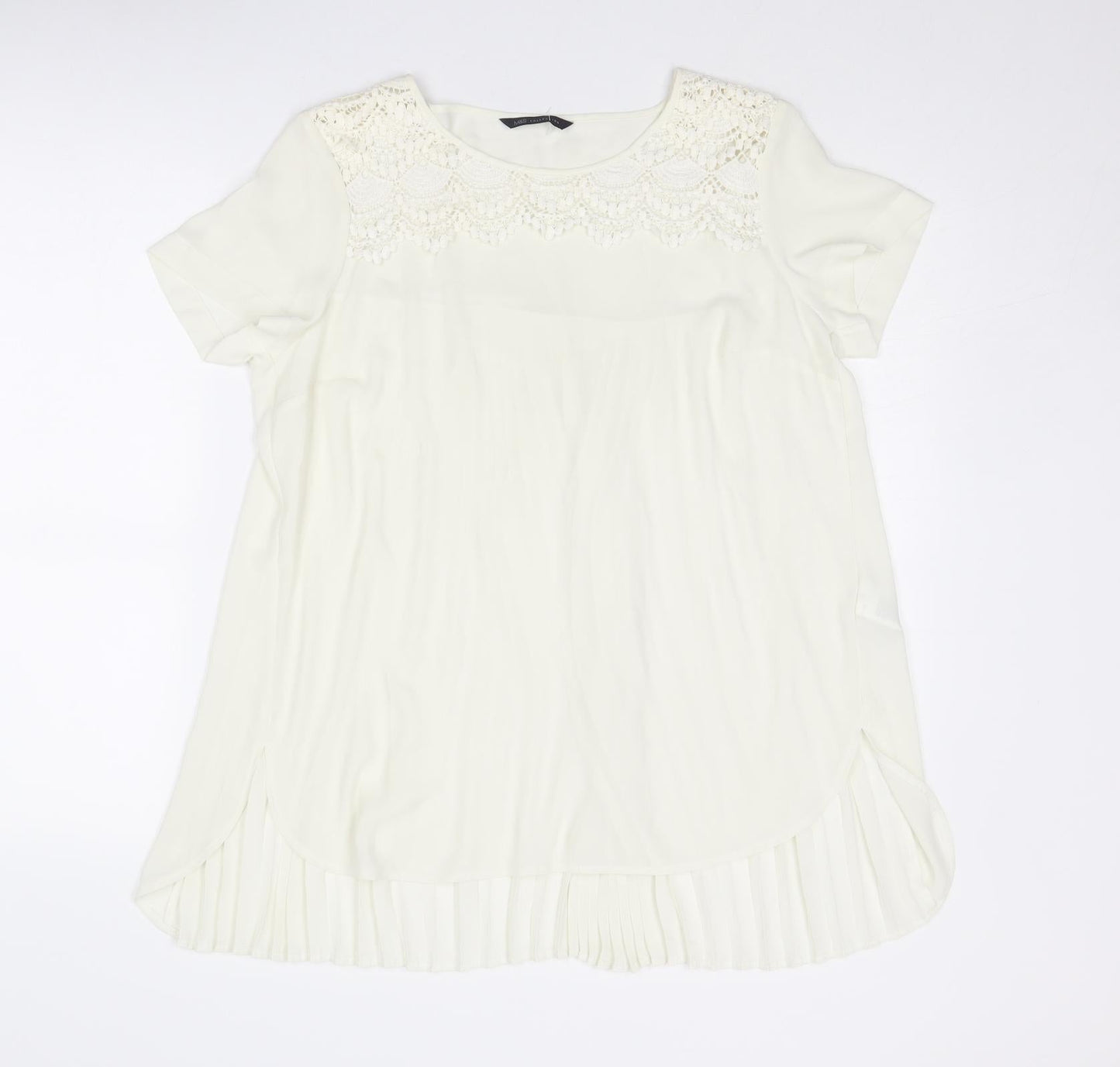 Womens UK Size 12 Marks and Spencer Ivory Basic Blouse