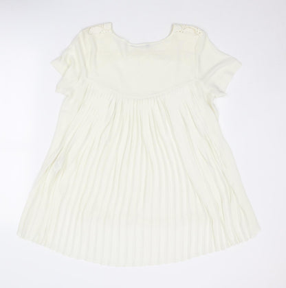 Womens UK Size 12 Marks and Spencer Ivory Basic Blouse