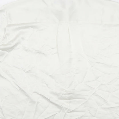 Marks and Spencer Womens Ivory Polyester Basic Button-Up Size 12 Collared