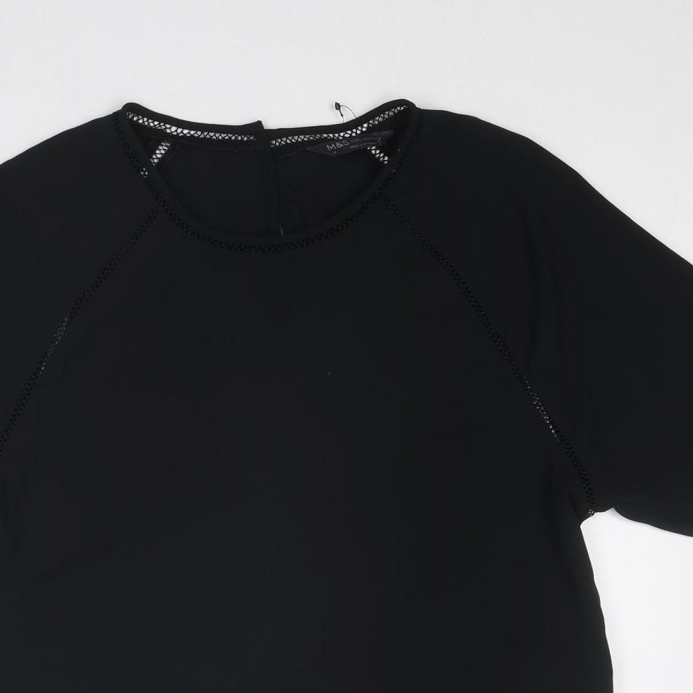 Womens UK Size 8 Marks and Spencer Black Basic Blouse