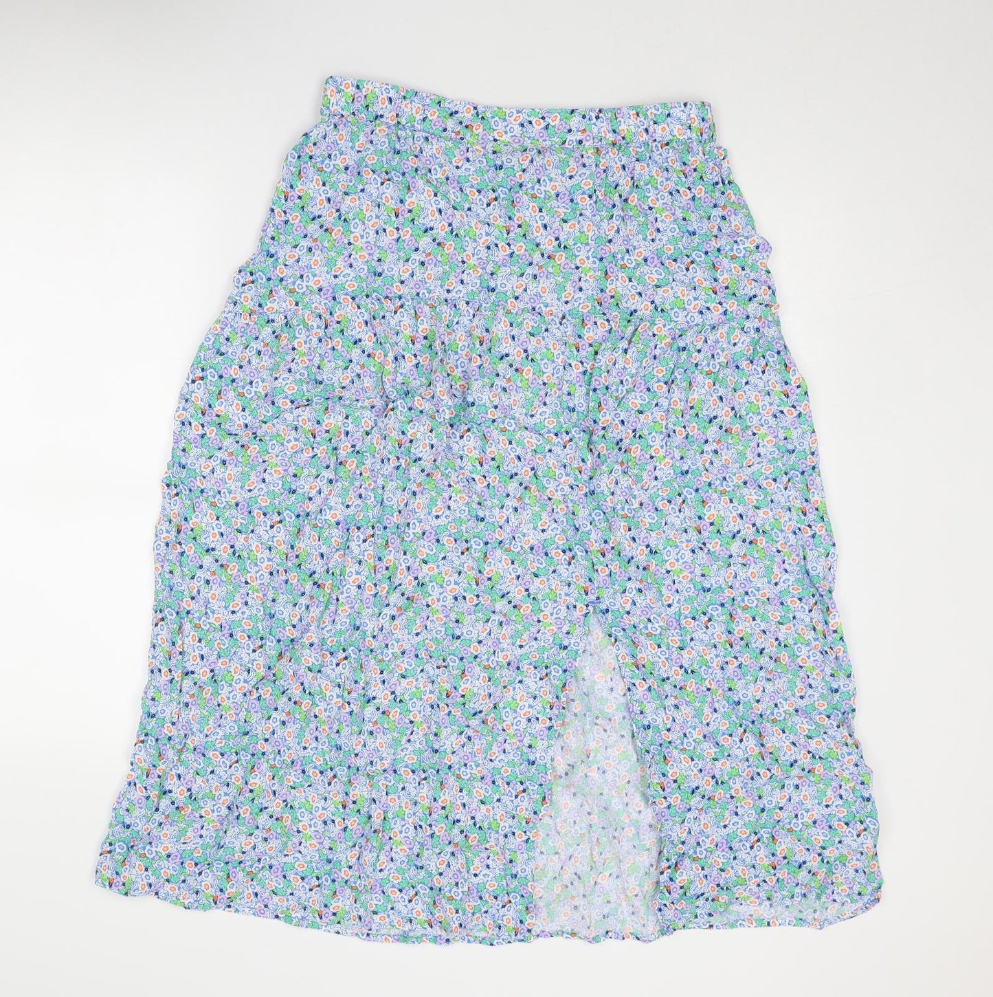 Marks and Spencer Womens Multicoloured Floral Viscose A-Line Skirt Size 14