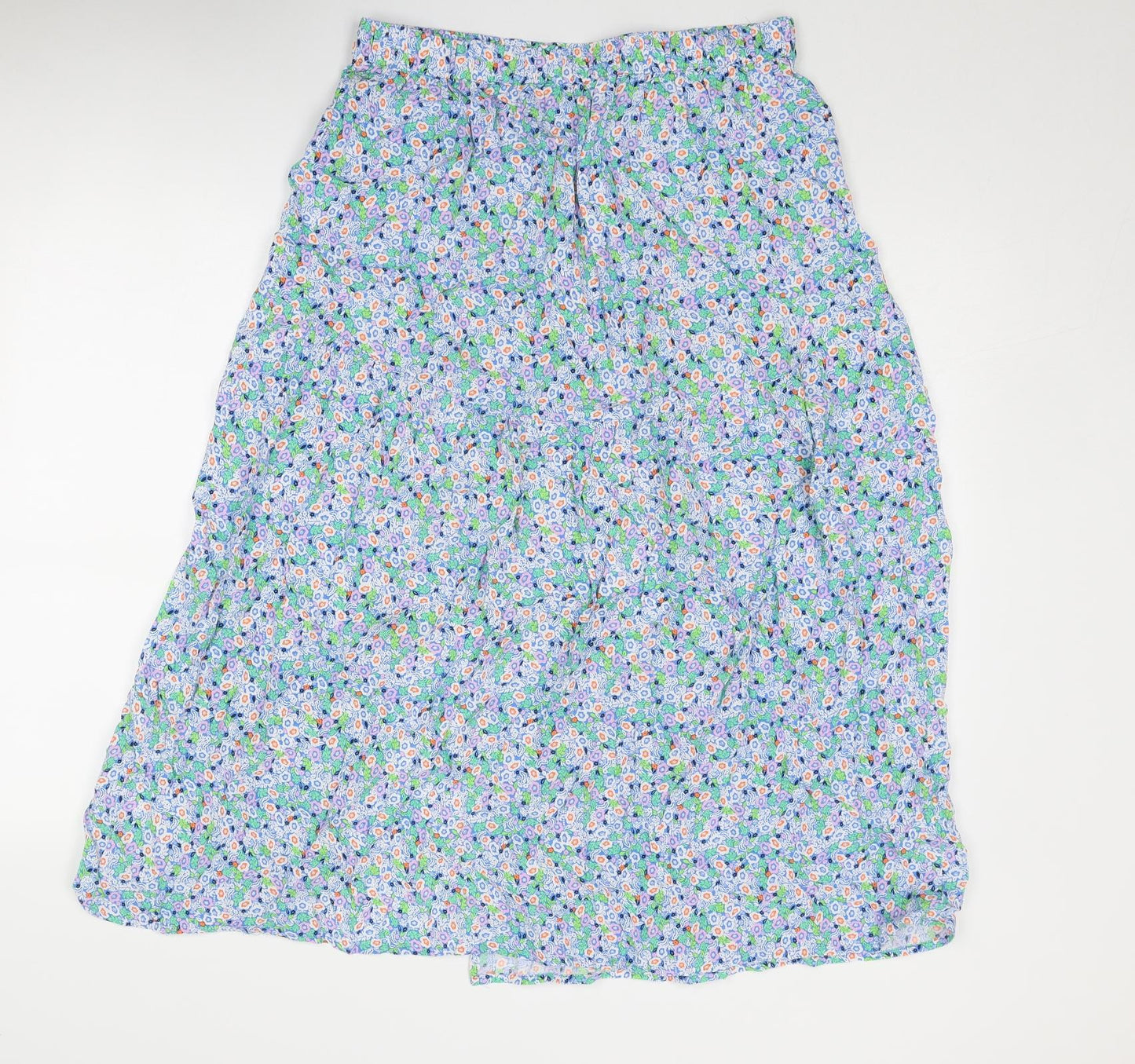 Marks and Spencer Womens Multicoloured Floral Viscose A-Line Skirt Size 14