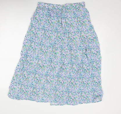 Marks and Spencer Womens Multicoloured Floral Viscose A-Line Skirt Size 14