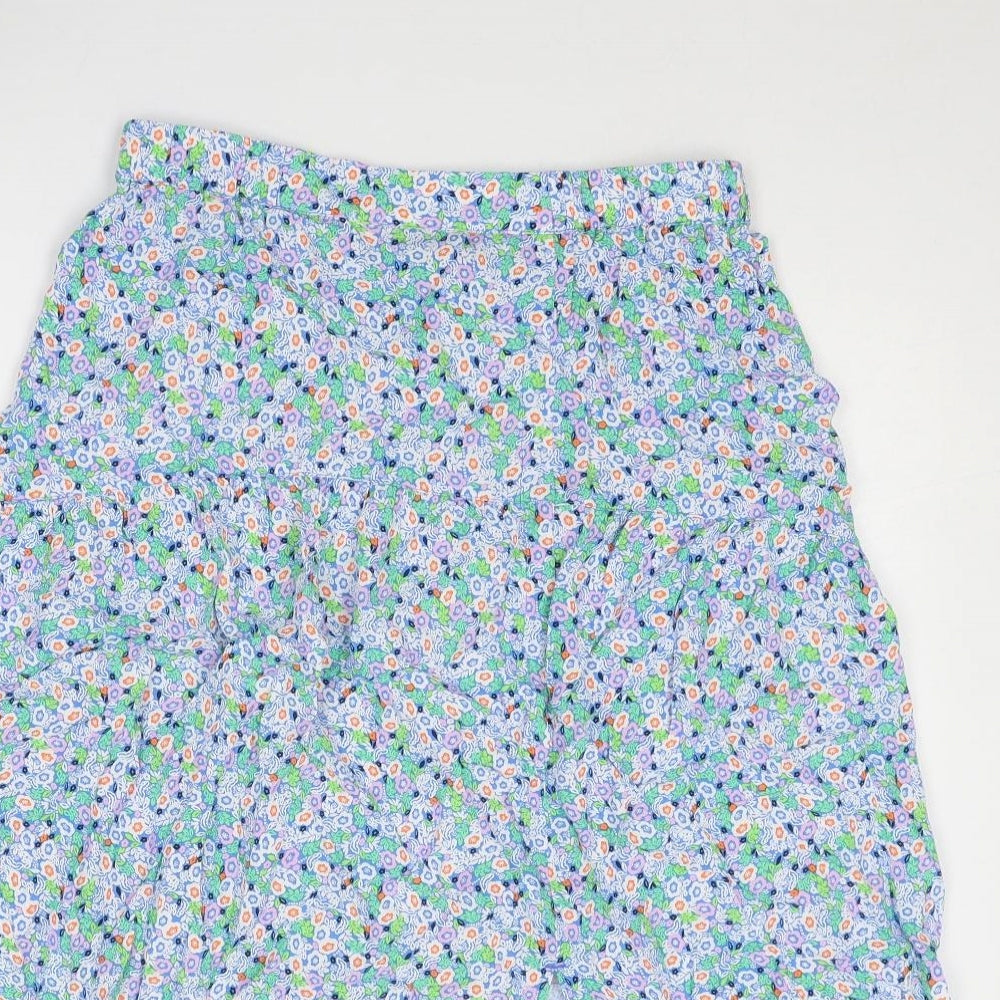 Marks and Spencer Womens Multicoloured Floral Viscose A-Line Skirt Size 14