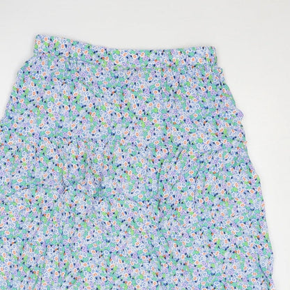 Marks and Spencer Womens Multicoloured Floral Viscose A-Line Skirt Size 14