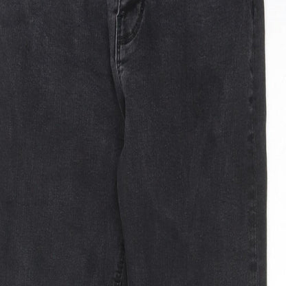 Zara Womens Black Cotton Skinny Jeans Size 26 in Regular Button