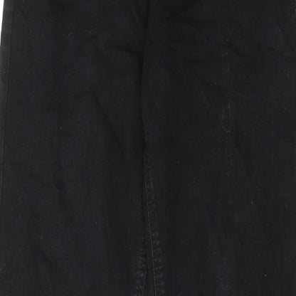 LTS Womens Black Cotton Straight Jeans Size 10 Regular Zip