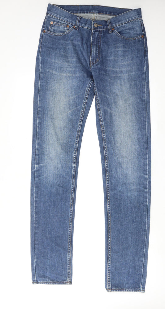 Cheap Monday Mens Blue Cotton Skinny Jeans Size 30 in L36 in Regular Zip