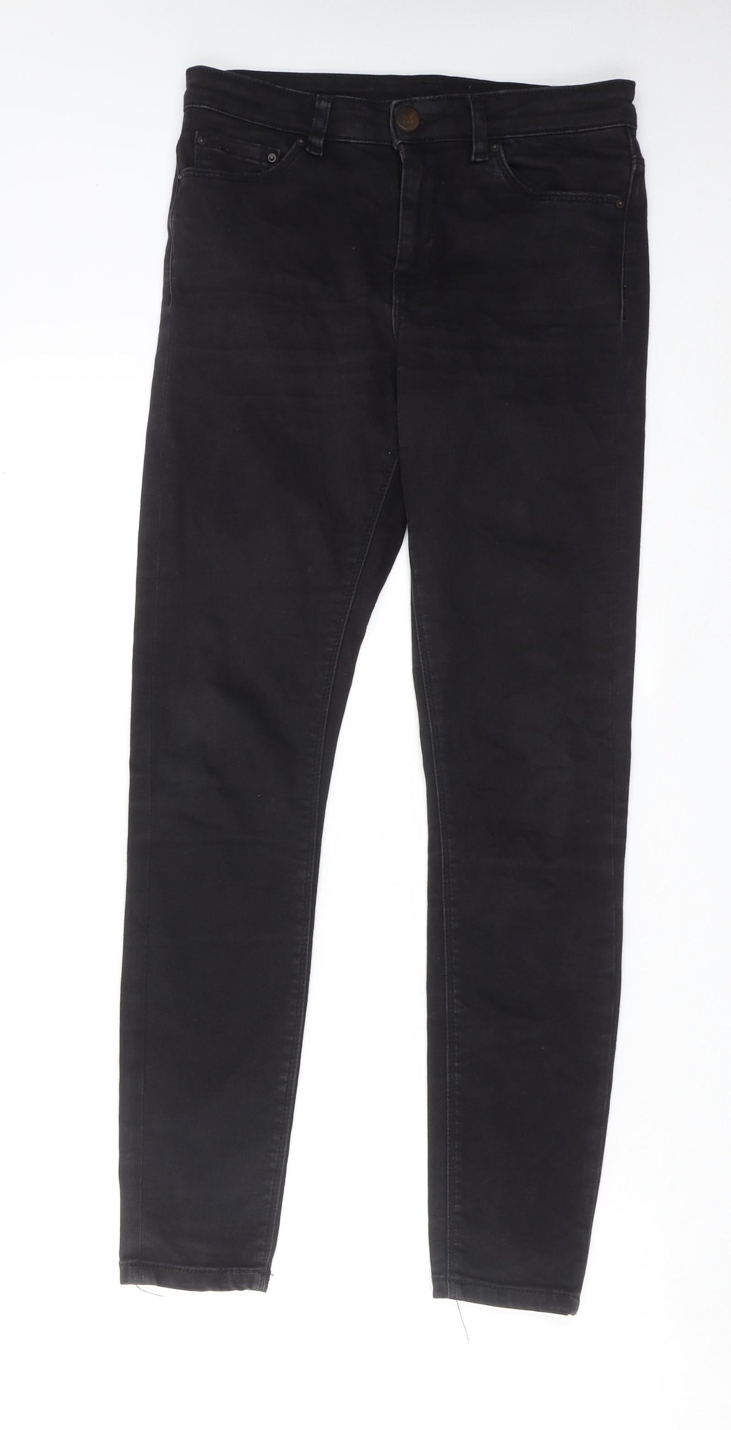 ASOS Womens Black Cotton Skinny Jeans Size 26 L32 in Regular Zip