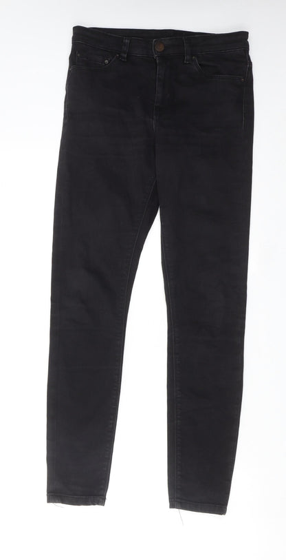 ASOS Womens Black Cotton Skinny Jeans Size 26 L32 in Regular Zip