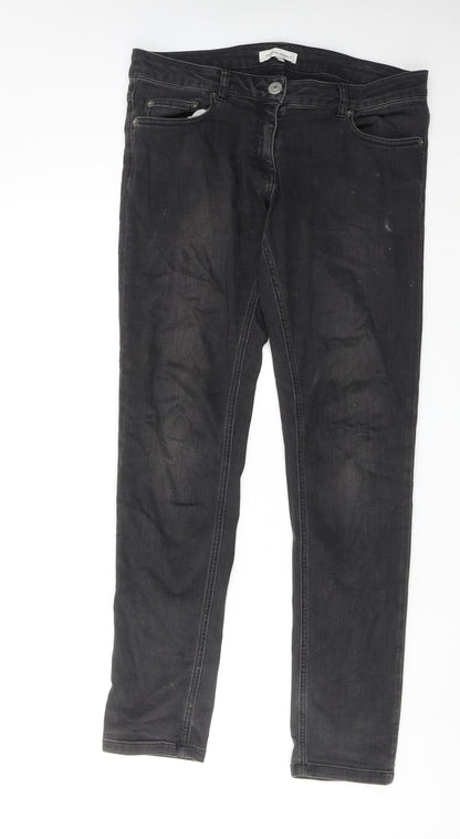 Second Female Womens Grey Cotton Skinny Jeans Size M Regular Zip