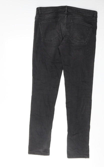 Second Female Womens Grey Cotton Skinny Jeans Size M Regular Zip