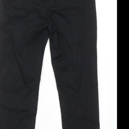 Cache Cache Womens Black Cotton Straight Jeans Size 10 Regular Zip