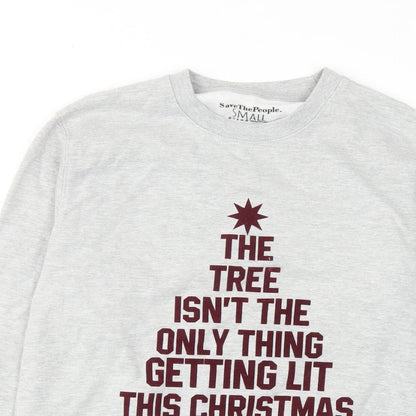 Save the People Womens Grey Cotton Pullover Sweatshirt Size S Pullover - Christmas