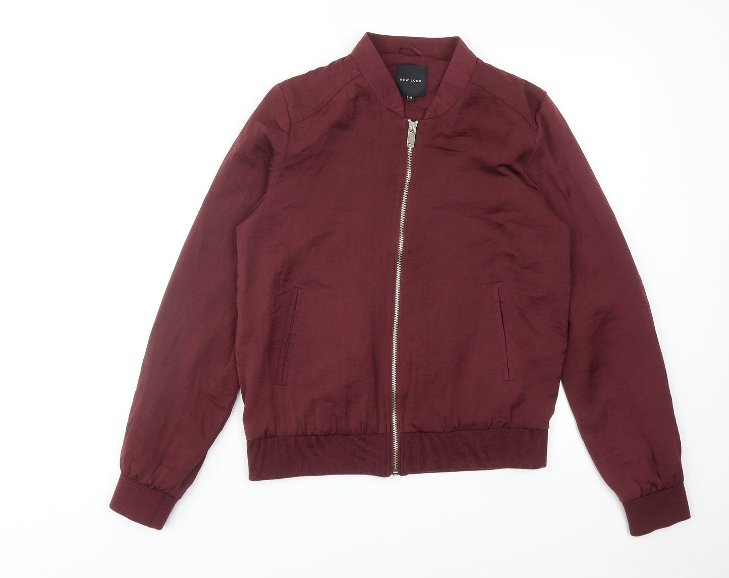 Womens UK Size 10 New Look Red Varsity Jacket