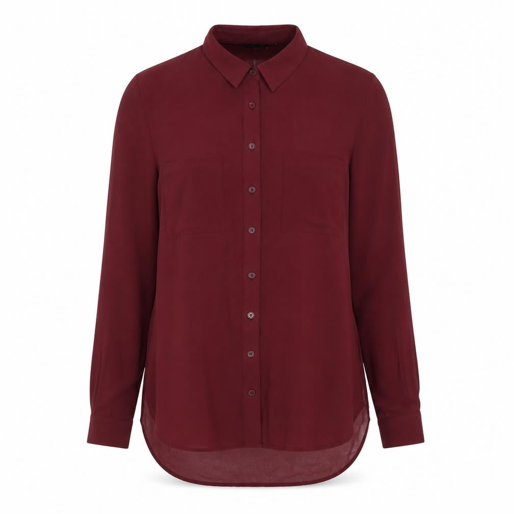 Womens UK Size 8 New Look Red Basic Button-Up