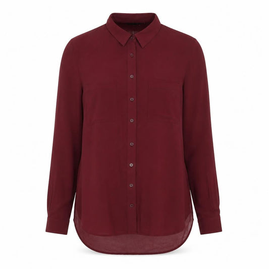 Womens UK Size 8 New Look Red Basic Button-Up