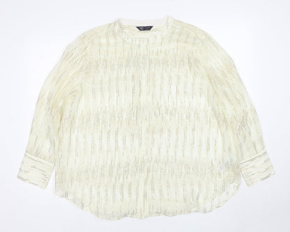 Womens UK Size M Marks and Spencer Gold Basic Button-Up