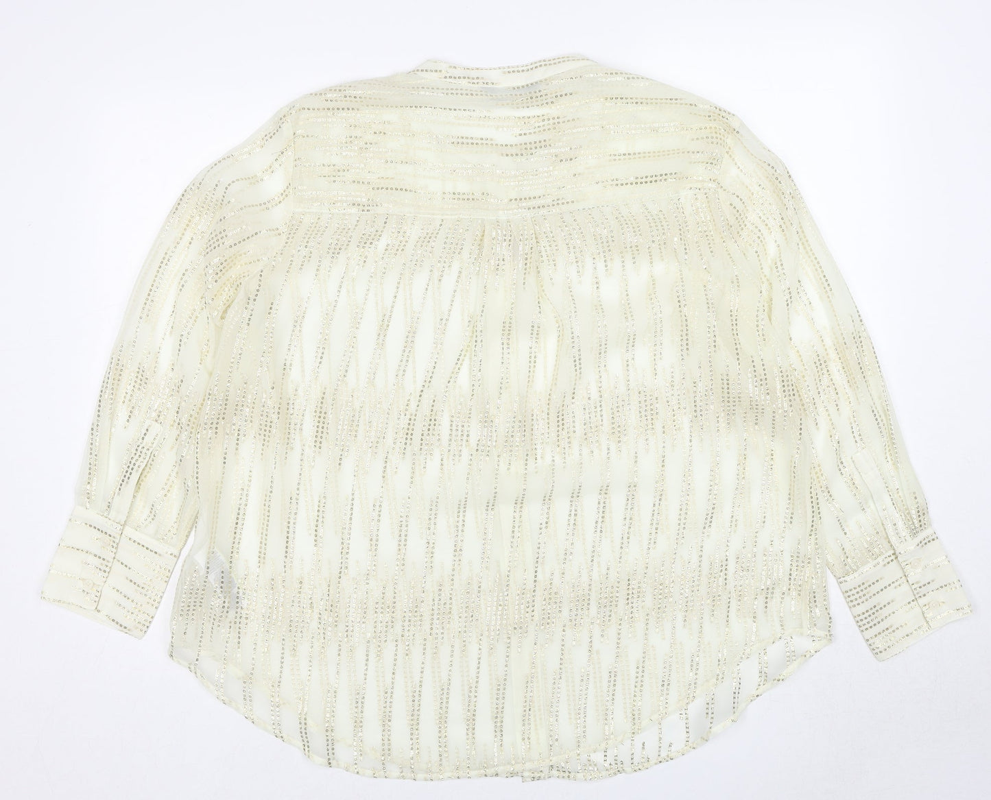 Womens UK Size M Marks and Spencer Gold Basic Button-Up