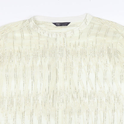 Womens UK Size M Marks and Spencer Gold Basic Button-Up