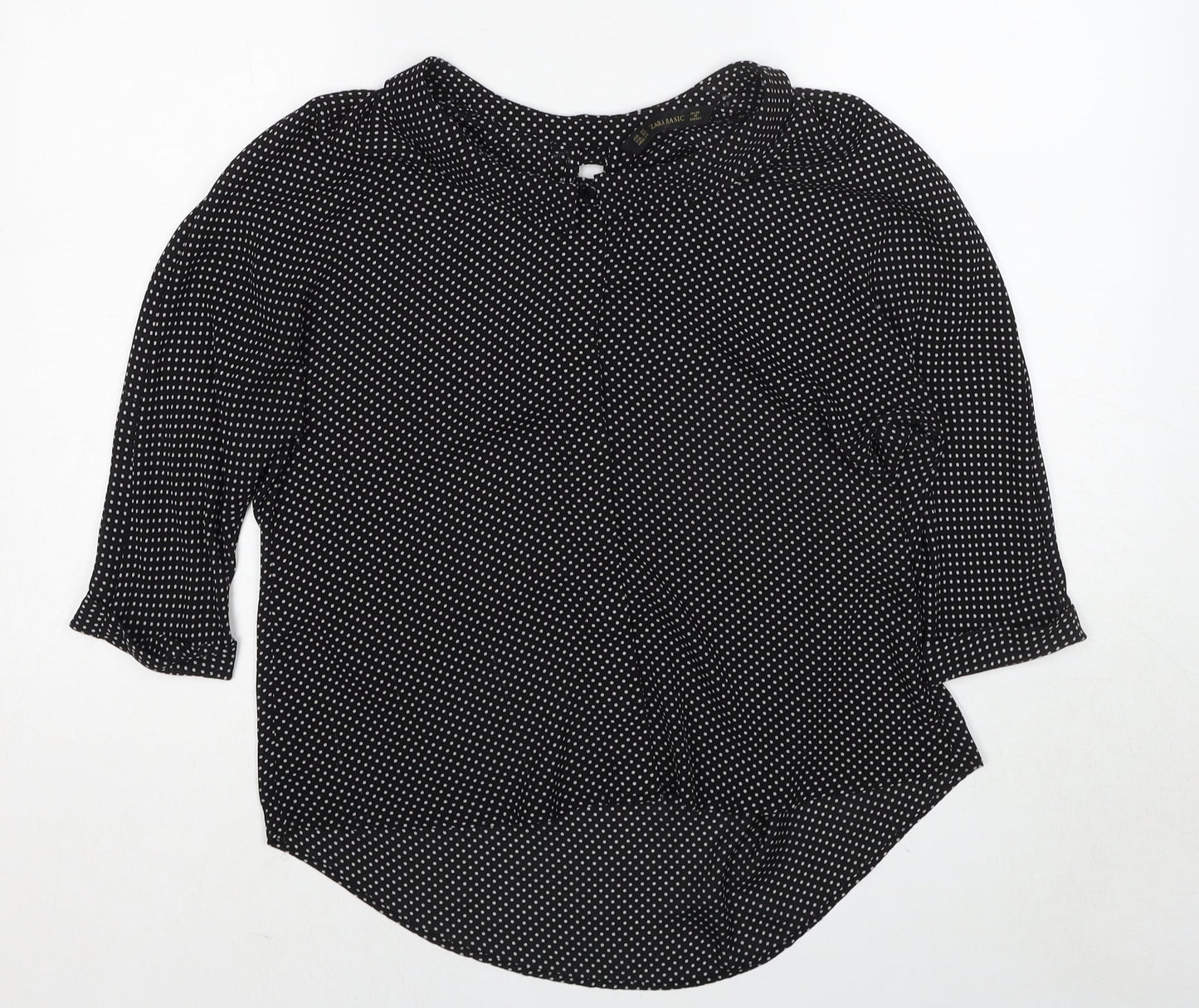 Womens UK Size XS Zara Black Basic Blouse