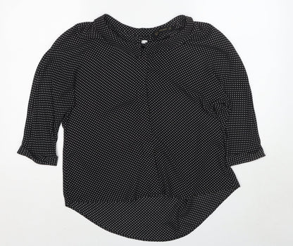 Womens UK Size XS Zara Black Basic Blouse