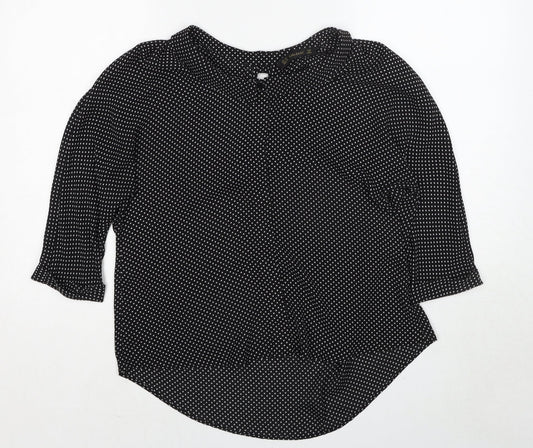 Womens UK Size XS Zara Black Basic Blouse