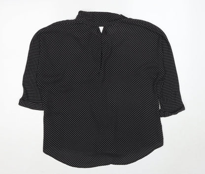 Womens UK Size XS Zara Black Basic Blouse