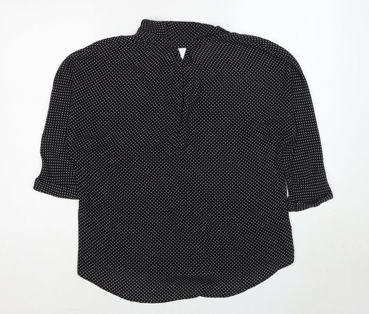 Womens UK Size XS Zara Black Basic Blouse